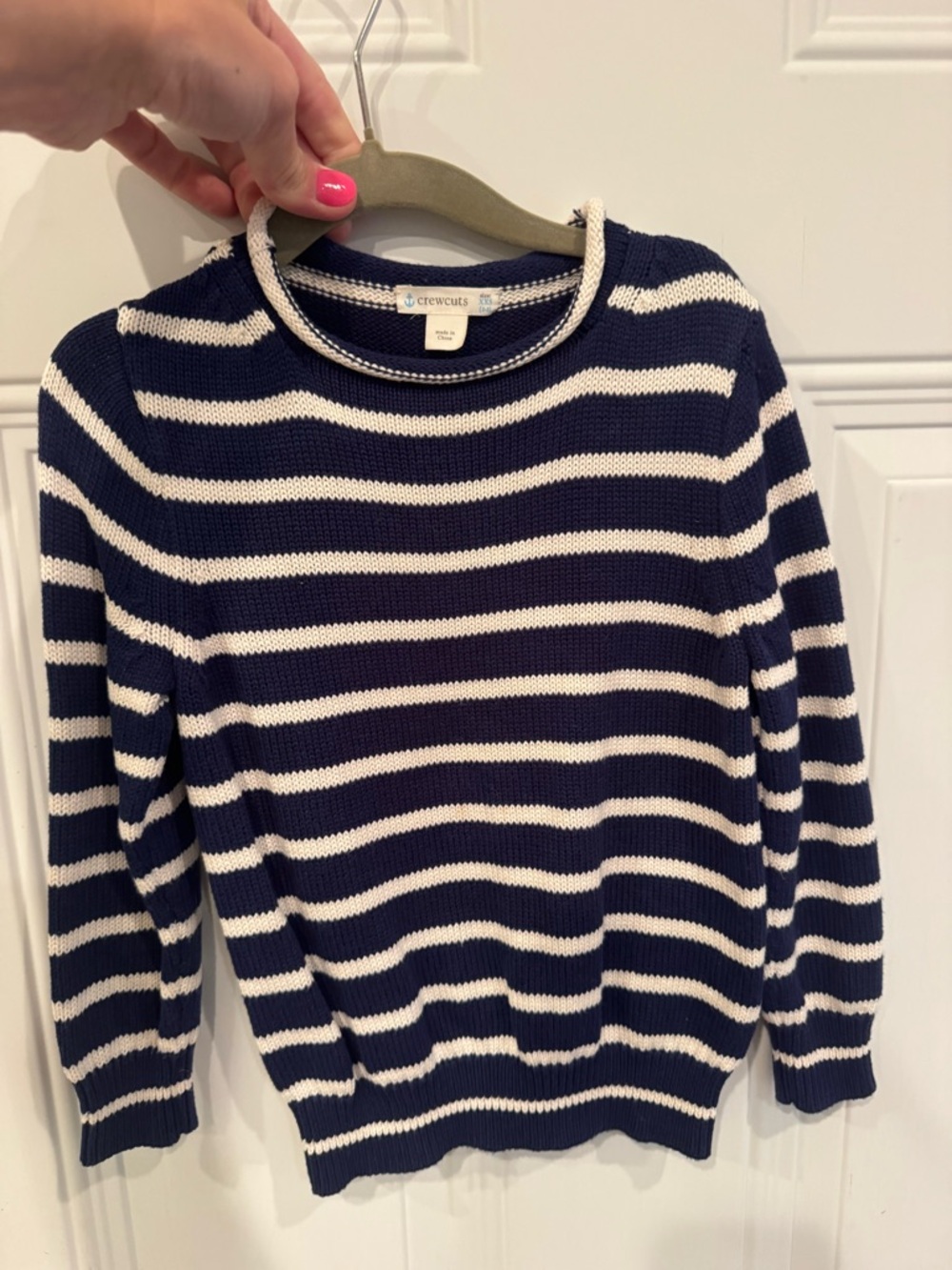 Crewcuts Navy and White Striped rollneck Sweater size XXS(2-3T)